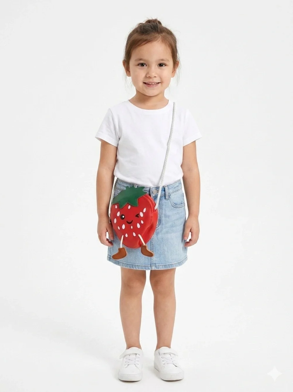 Girls Strawberry Shaped Mini Crossbody Bag Novelty Fruit Purse
